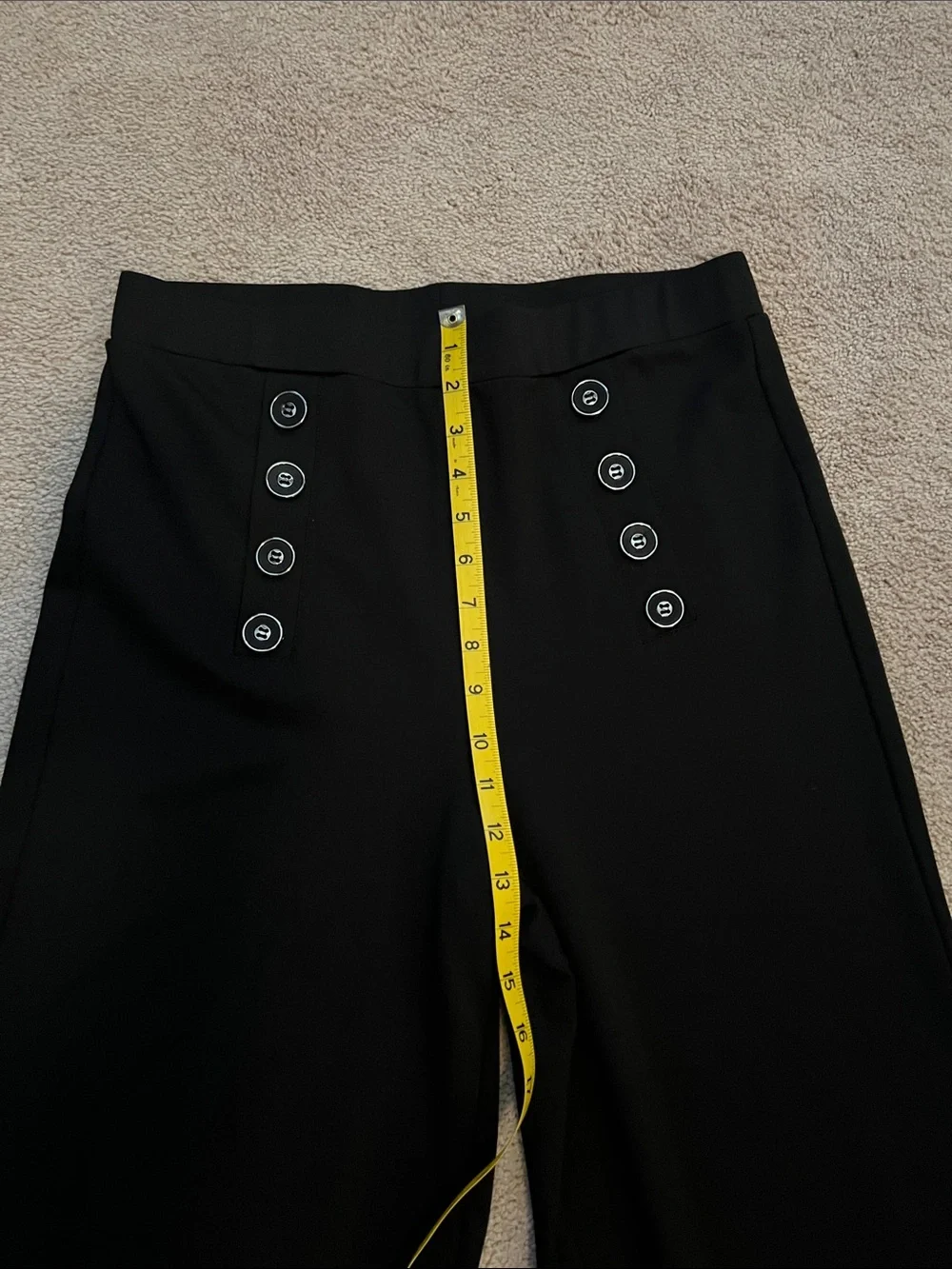 NWOT-Ellen Tracy Hi-Rise Black Wide-Leg Sailor Pants- size Medium, *never worn* - Picture 4 of 7
